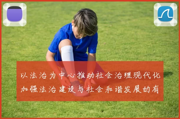 以法治为中心推动社会治理现代化加强法治建设与社会和谐发展的有效衔接