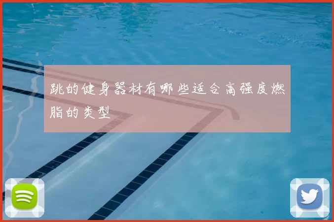 跳的健身器材有哪些适合高强度燃脂的类型